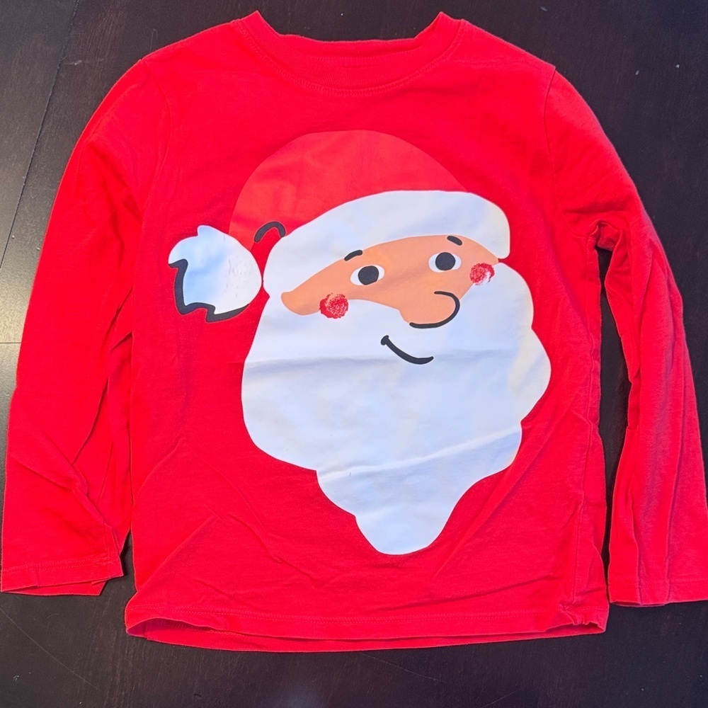 H&M Festive Red Santa Long Sleeve Tee